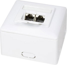 Fali hálózati csatlakozó doboz, CAT6 Ral 9003, LogiLink NP0039