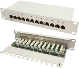 12 portos CAT6 patch panel, 25,4 cm, LogiLink NP0041