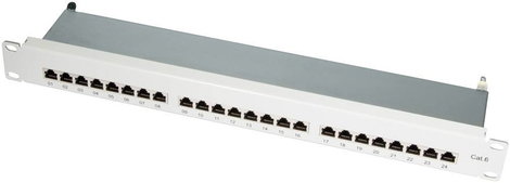 24 portos CAT6 patch panel, 48,3 cm, LogiLink NP0040
