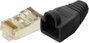 8 pólusú RJ45 csatlakozó dugó törésgátlóval CAT5e, árnyékolt, 100 db, fekete, LogiLink MP0012 bélyegkép
