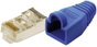 8 pólusú RJ45 csatlakozó dugó törésgátlóval CAT5e, árnyékolt, 100 db, kék, LogiLink MP0014 bélyegkép