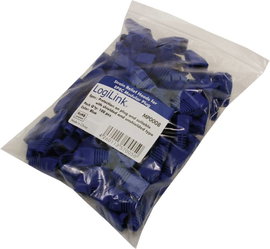 Törésgátló RJ45 csatlakozó dugóhoz, kék, 100 db, LogiLink MP0008