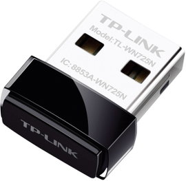 Nano WLAN stick USB 2.0 150 MBit/s, 2.4 GHz, TP-LINK WN725N