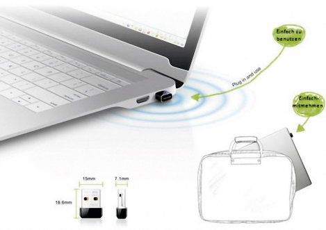 Nano WLAN stick USB 2.0 150 MBit/s, 2.4 GHz, TP-LINK WN725N 5. kép