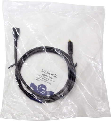 LogiLink USB kábel USB 2.0 USB mikro B dugó, USB mikro B alj 1.00 m Fekete CU0121 4. kép