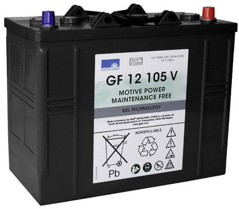 Ólom-zselés akku 12 V 105 Ah 345 x 283 x 174 mm, GNB Sonnenschein GF12105V