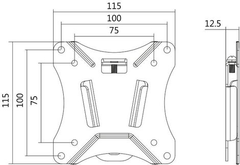 LogiLink BP0073 TV fali tartó 33,0 cm (13) - 68,6 cm (27) Merev 6. kép