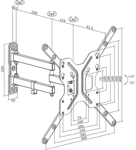 Forgatható TV tartó fali konzol 58,4 - 139,7 cm 23 - 55 LogiLink BP0016 2. kép