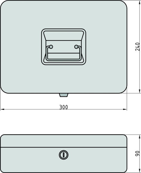 Basi 2100-0800 Pénzkazetta (Sz x Ma x Mé) 300 x 90 x 240 mm Fekete 3. kép