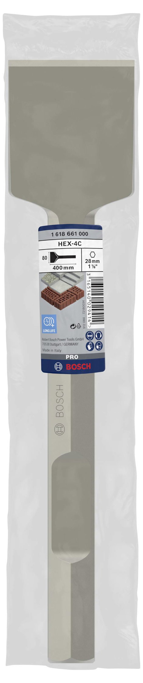 Bosch Accessories 1618661000 Bosch Power Tools Ásó véső 80 mm Teljes hossz 400 mm Hatlap szár 1 db 3. kép