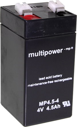 multipower MP4,5-4 Ólomakku 4 V 4.5 Ah Ólom-vlies (AGM) (Sz x Ma x Mé) 48 x 100 x 52 mm 6,35 mm-es l