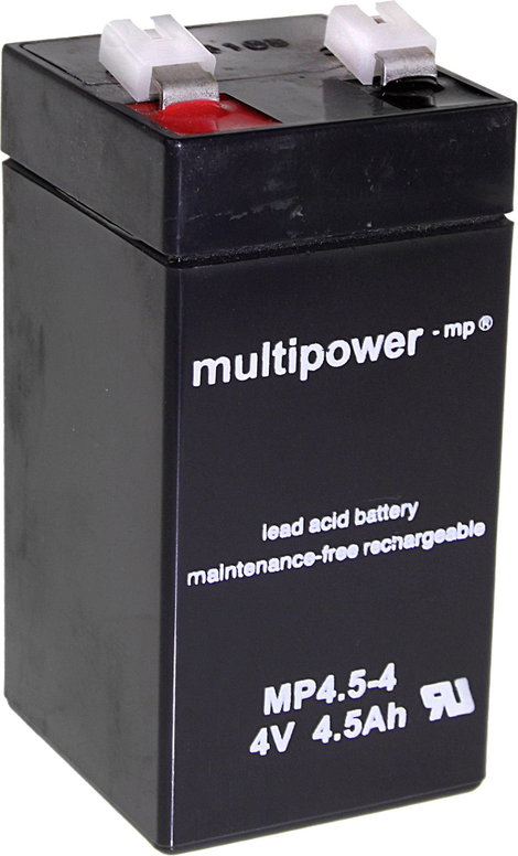 multipower MP4,5-4 Ólomakku 4 V 4.5 Ah Ólom-vlies (AGM) (Sz x Ma x Mé) 48 x 100 x 52 mm 6,35 mm-es l
