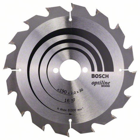 Bosch Accessories Optiline Wood 2608641184 Keményfém körfűrészlap 190 x 30 x 2 mm Fogak száma (collo
