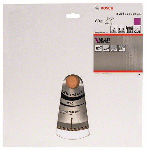 Bosch Accessories Multi Material 2608640447 Keményfém körfűrészlap 216 x 30 x 2.5 mm Fogak száma (co 2. kép