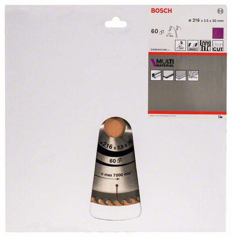 Bosch Accessories Multi Material 2608640446 Keményfém körfűrészlap 216 x 30 x 2.5 mm Fogak száma (co 2. kép