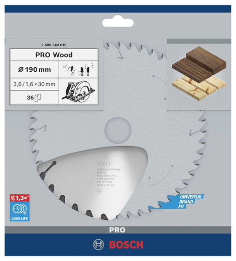 Bosch Accessories Optiline 2608640616 Keményfém körfűrészlap 190 x 30 x 2.6 mm Fogak száma (collonké 3. kép