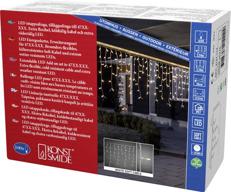 Konstsmide LED Fényfüggöny rendszer bővítés Jégeső 24 V Fényfüggöny Melegfehér 3. kép