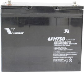 Ólomakku 12 V 75 Ah Vision Akkus 6FM75DX, Vision 6FM75DX Ólomzselés (AGM) 258 x 215 x 166 mm ,Ciklus