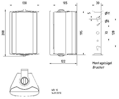 Visaton WB 10 - 100 V/8 Ohm Fali hangfal 40 W Fehér 1 db 2. kép