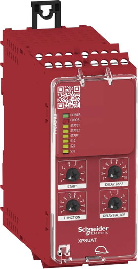 Biztonsági relé 24 V DC/AC 3 záró/1 nyitó, Schneider Electric XPSUAT13A3AP 135042