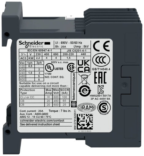 Schneider Electric LC1K0901B7 Teljesítmény védelem 1 db 3. kép