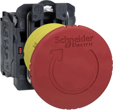 Schneider Electric XB5AS8444 Vészkikapcsoló Fém előlapi gyűrű, vészkikapcsolóval, kerek, visszaállít