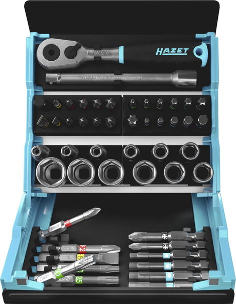 Hazet SmartCase 2200SC-2 Bit készlet 50 részes Belső hatlap, Egyeneshornyú, Kereszthornyú Phillips, 3. kép