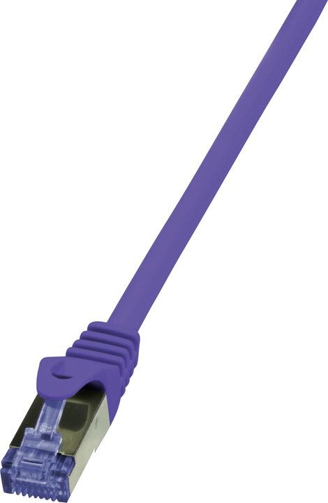 LogiLink CQ301VS RJ45 Hálózati kábel, patchkábel CAT 6A S/FTP 0.25 m Viola Lángálló, Halogénmentes,
