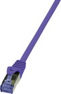 LogiLink CQ301VS RJ45 Hálózati kábel, patchkábel CAT 6A S/FTP 0.25 m Viola Lángálló, Halogénmentes, bélyegkép