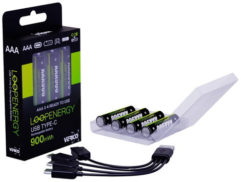 Verico LoopEnergy USB-C Mikroakku Lítiumion 600 mAh 1.5 V 4 db 2. kép