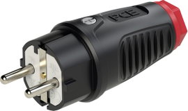 PCE 0511-sr Védőérintkezős dugó Gumi, Termoplaszt 250 V Fekete, Piros IP54