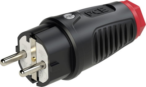 PCE 0511-sr Védőérintkezős dugó Gumi, Termoplaszt 250 V Fekete, Piros IP54