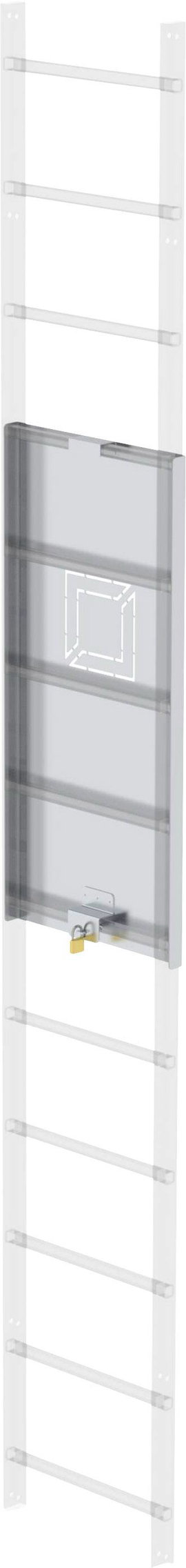 MUNK Günzburger Steigtechnik 63499 Beléptető zár, zárható, üres alumínium, 1,190 mm magasságú 1 db