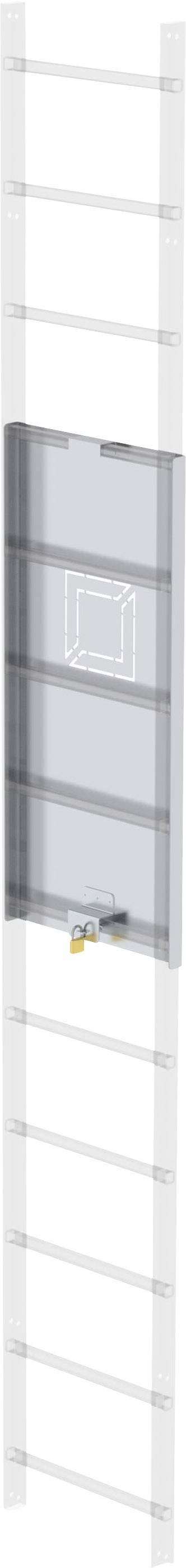 MUNK Günzburger Steigtechnik 63499 Beléptető zár, zárható, üres alumínium, 1,190 mm magasságú 1 db