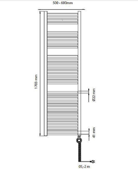 Bosch Home Comfort Heat radiator 4500 1703x600 Fürdőszobai fűtőtest 1000 W Fehér 4. kép