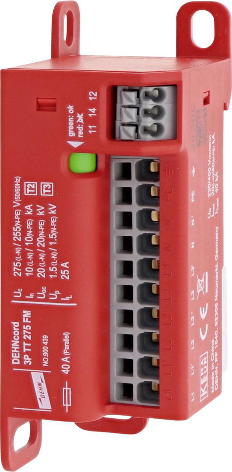 DEHN 900439 DCOR 3P TT 275 FM Túlfeszültség levezető 1 db 2. kép