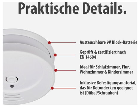 Brennenstuhl Füstjelző 3 részes készlet Elemekről üzemeltetett 3. kép