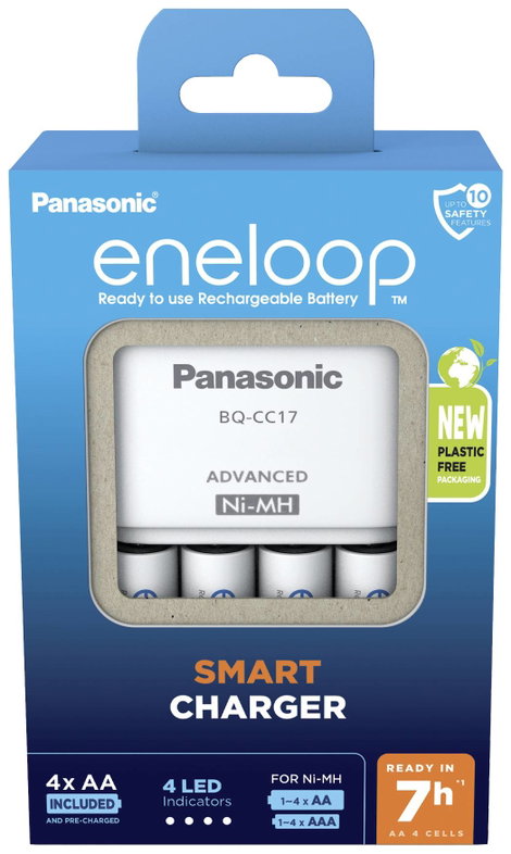 Panasonic Advanced BQ-CC17 + 4x eneloop AA Hengeres akku töltő NiMH Mikro (AAA), Ceruza (AA) 2. kép
