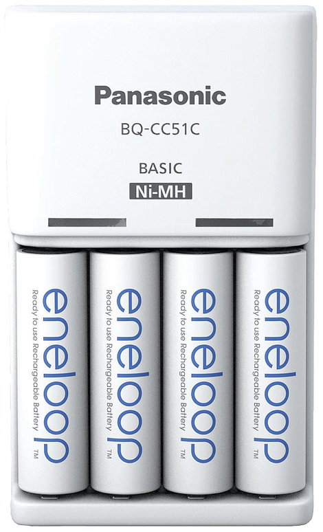 Panasonic Basic BQ-CC51 + 4x eneloop AA Dugasztöltő NiMH Mikro (AAA), Ceruza (AA)
