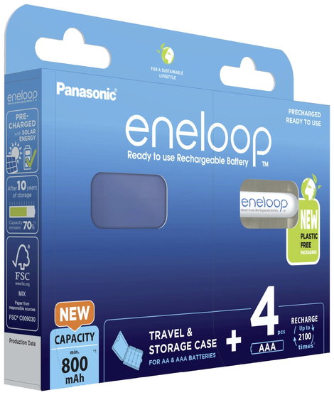 Panasonic eneloop HR03 +Box Mikroakku NiMH 800 mAh 1.2 V 4 db 2. kép