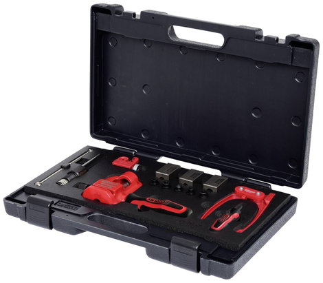 KS Tools 122.1290 FLAREFIX 1 univerzális fékvezeték-fékező szerszámkészlet hidraulikus orsóval, 16 d