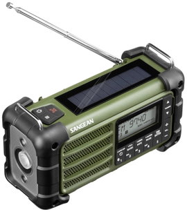 Sangean MMR-99 Kültéri rádió URH, AM Vészhelyzeti rádió, Bluetooth® Napelem, Fröccsenő víz ellen véd