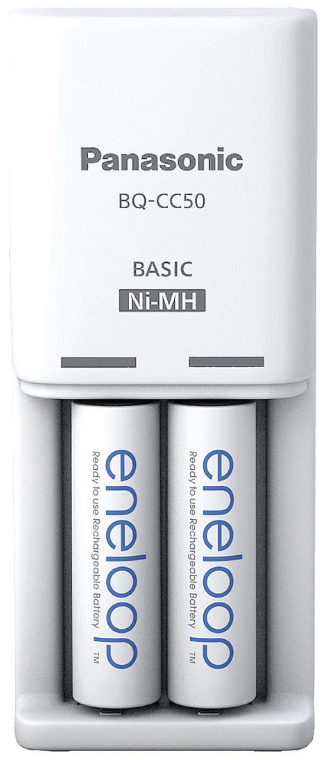 Panasonic Compact BQ-CC50 +2x eneloop AA Hengeres akku töltő NiMH Mikro (AAA), Ceruza (AA)