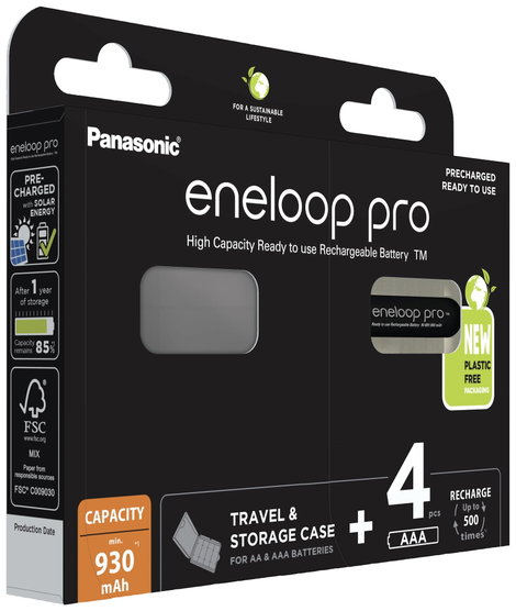 Panasonic eneloop pro HR03 +Box Mikroakku NiMH 930 mAh 1.2 V 4 db 2. kép