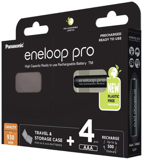 Panasonic eneloop pro HR03 +Box Mikroakku NiMH 930 mAh 1.2 V 4 db 4. kép