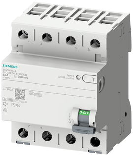 Siemens 5SV33444 5SV3344-4 Hibaáram védőkapcsoló B 4 pólusú 40 A 0.03 A 400 V
