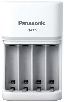 Akkucsomag töltő NiMH Nem Panasonic Smart & Quick BQ-CC55 Mikro (AAA), Ceruza (AA)