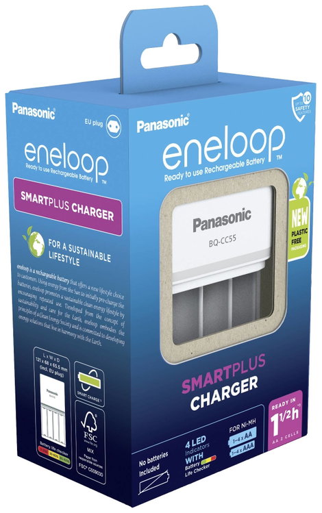 Akkucsomag töltő NiMH Nem Panasonic Smart & Quick BQ-CC55 Mikro (AAA), Ceruza (AA) 4. kép