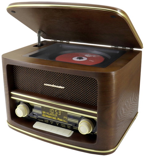 soundmaster NR961 Asztali rádió DAB+, URH AUX, USB, CD, Bluetooth® Táviránytóval Barna
