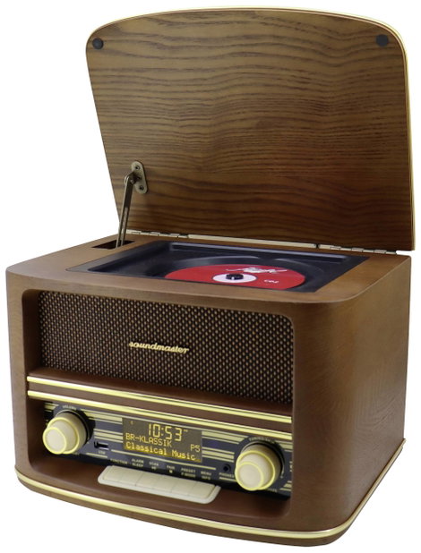 soundmaster NR961 Asztali rádió DAB+, URH AUX, USB, CD, Bluetooth® Táviránytóval Barna 3. kép